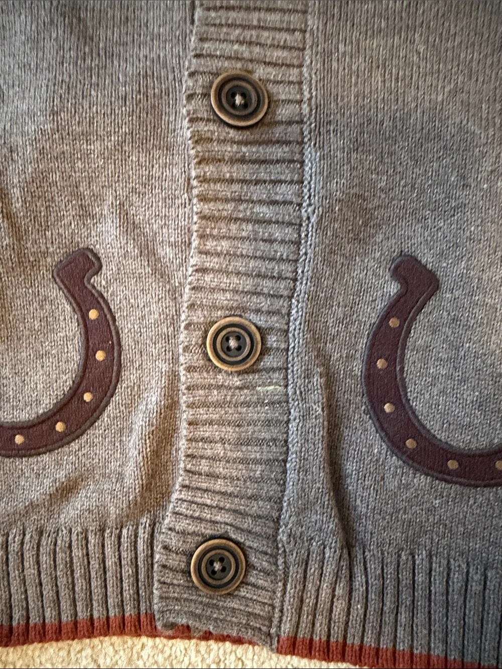 Gymboree Gray Shawl-Collar Knit Cardigan with Horseshoe Pockets